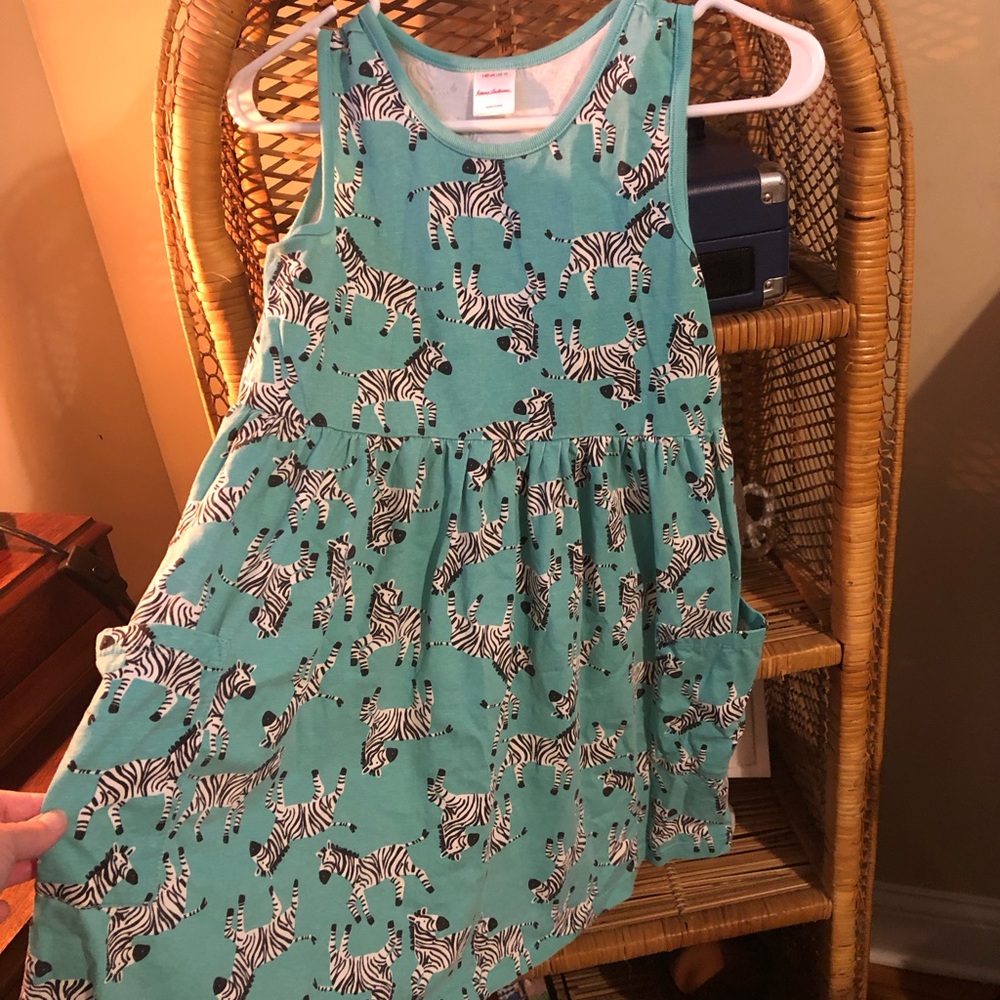 Zebra Print Kids Dress - Teal
